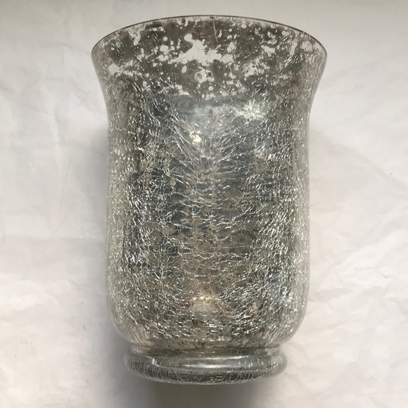 Silver Mercury Glass Pilar candle holder - Picture 2 of 8